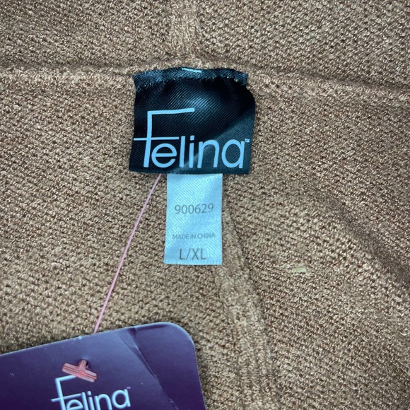 Felina NEW Sweater-Knit Hooded Wrap - Cape -Size L/XL - Butterscotch Sweater - Picture 7 of 9